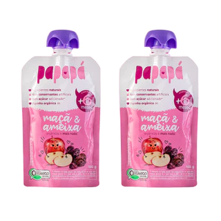 Kit 2x: Papinha Orgânica Papapá Maçã e Ameixa - 100g em Oferta na Shopee