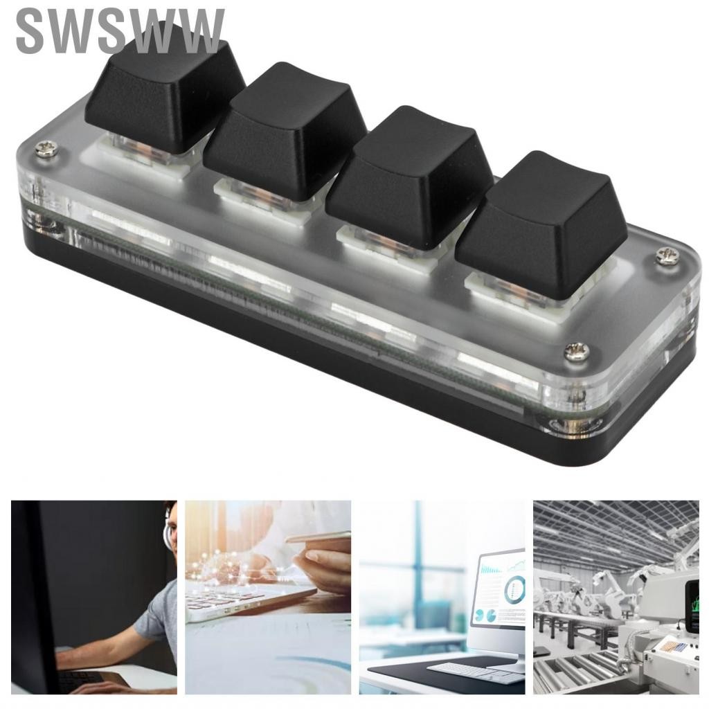 Swsww 4 Key Keyboard Programming Type C To USB Interface Plug and Play ...