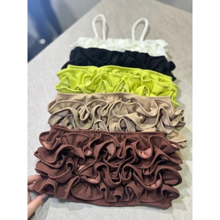 Cropped Scuba com Detalhes de Babado