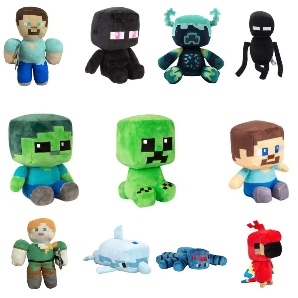 Jogo Minecraft Brinquedos De Pelúcia Creeper Zombie Steve Enderman Mc ...
