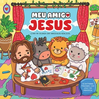 Meu amigo Jesus | Livro de colorir com versículos bíblicos em Oferta na Shopee