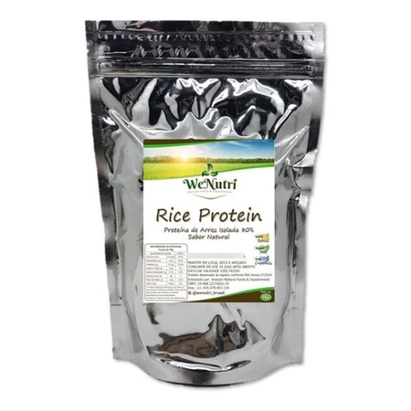 Proteína De Arroz Isolada 500g Wenutri Vegan Protein Natural