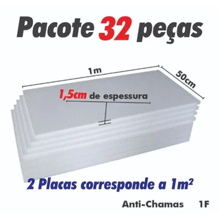 32 Placas De Isopor Antichamas Espessura 15mm ( 1,5cm ) Tamanho 100x50x1,5cm