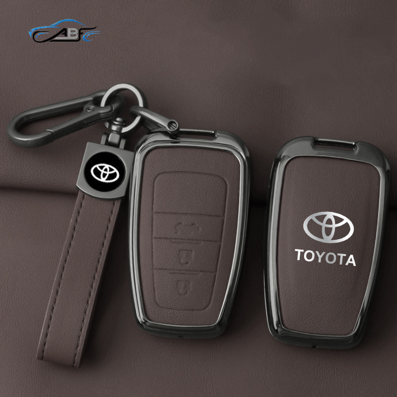 Coque De Clé Toyota - Protection Métal & Silicone Pour Yaris, Corolla, RAV4, Camry Et Plus | 2 Boutons | Design Anti-chute