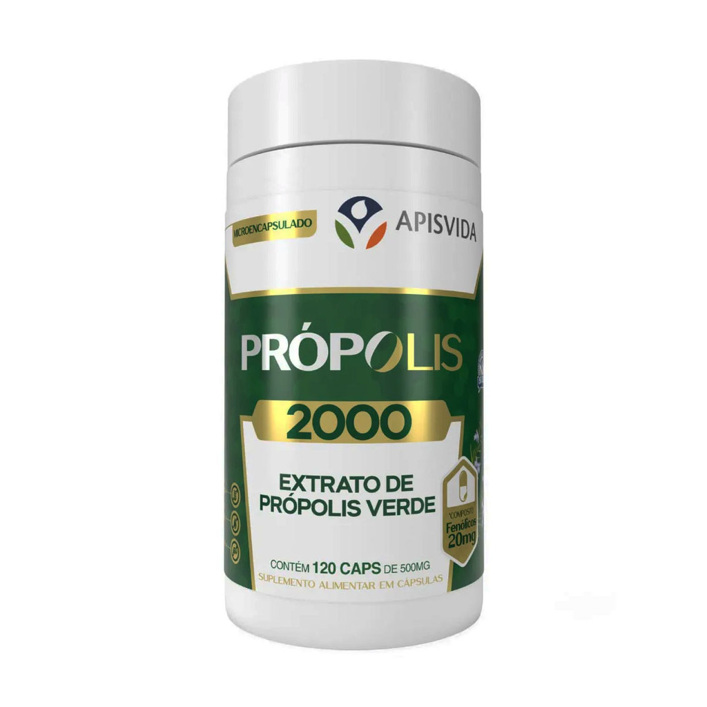 Própolis 2000 Extrato De Própolis Verde 120 Cápsulas Apis Vida | Shopee ...