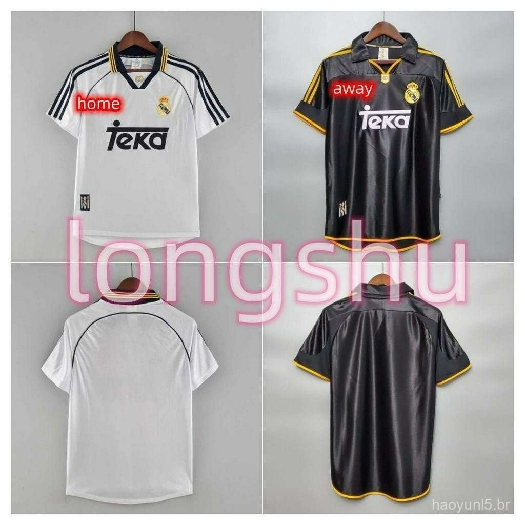 Retro 1998 2000 Real Madrid casa contra o futebol retro Jersey futebol roupas S-XXL Shirt