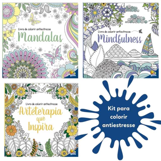 kit Livro de Colorir antiestresse- 3 titulos