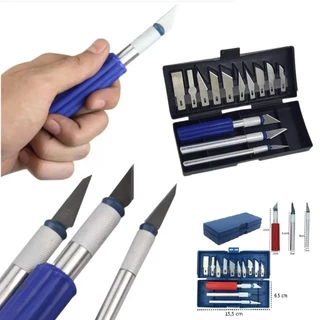 Kit Estilete De Precisão Bisturi Profissional - Artesanato - C/ 13 Peças
