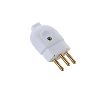 Plugue Macho 2P+T 20A 250V Branco - TRAMONTINA