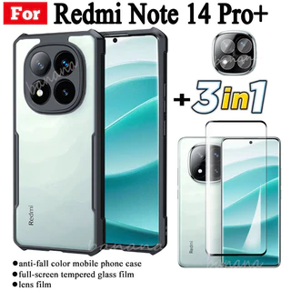 3 Em 1 Redmi Note 14 Pro + Capa De Celular Anti-Queda Para 14Pro Plus Filme De Vidro Temperado + Lente