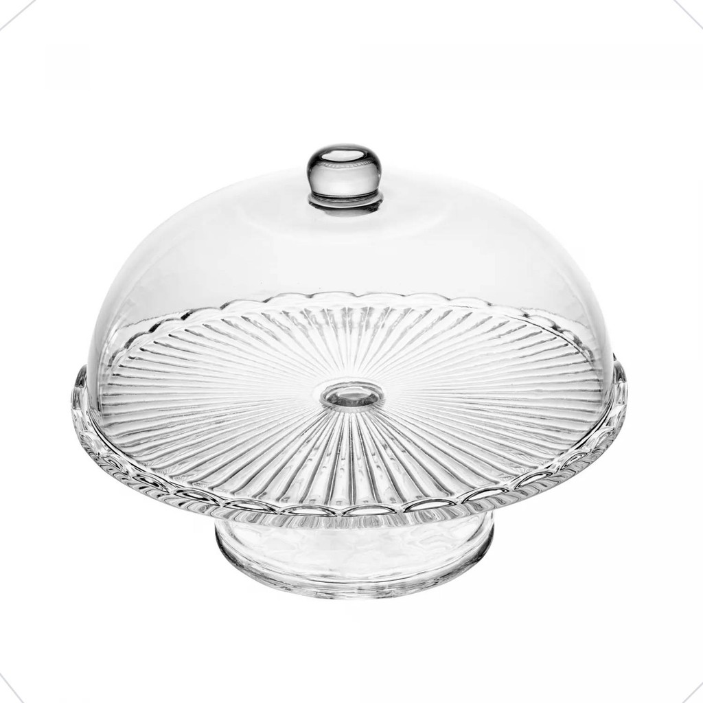 Prato para Bolo com Pé e Tampa de Vidro Wolff Bangkok 29cm | Shopee Brasil