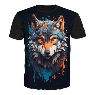 Camiseta Lobos Camiseta Estampada 100 Algodão