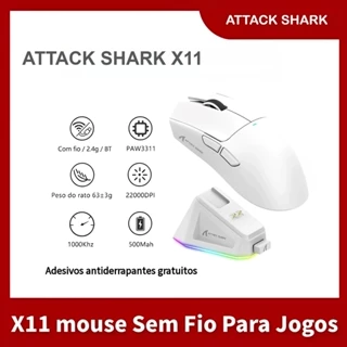Attack Shark X11 Wireless Mouse PAW3311 Sensor Tri-Mode (2.4G/USB/Bluetooth) Magnetic Charging Base