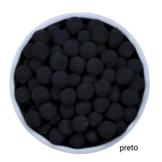 200 Unid. Pom-Pom Fofinho Solto - 10mm (1CM) - COR : PRETO