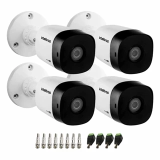 Kit 4 Câmeras Intelbras VHD 1230 B Full HD 1080p Bullet Visão Noturna de 30 metros IP67 + Conectores