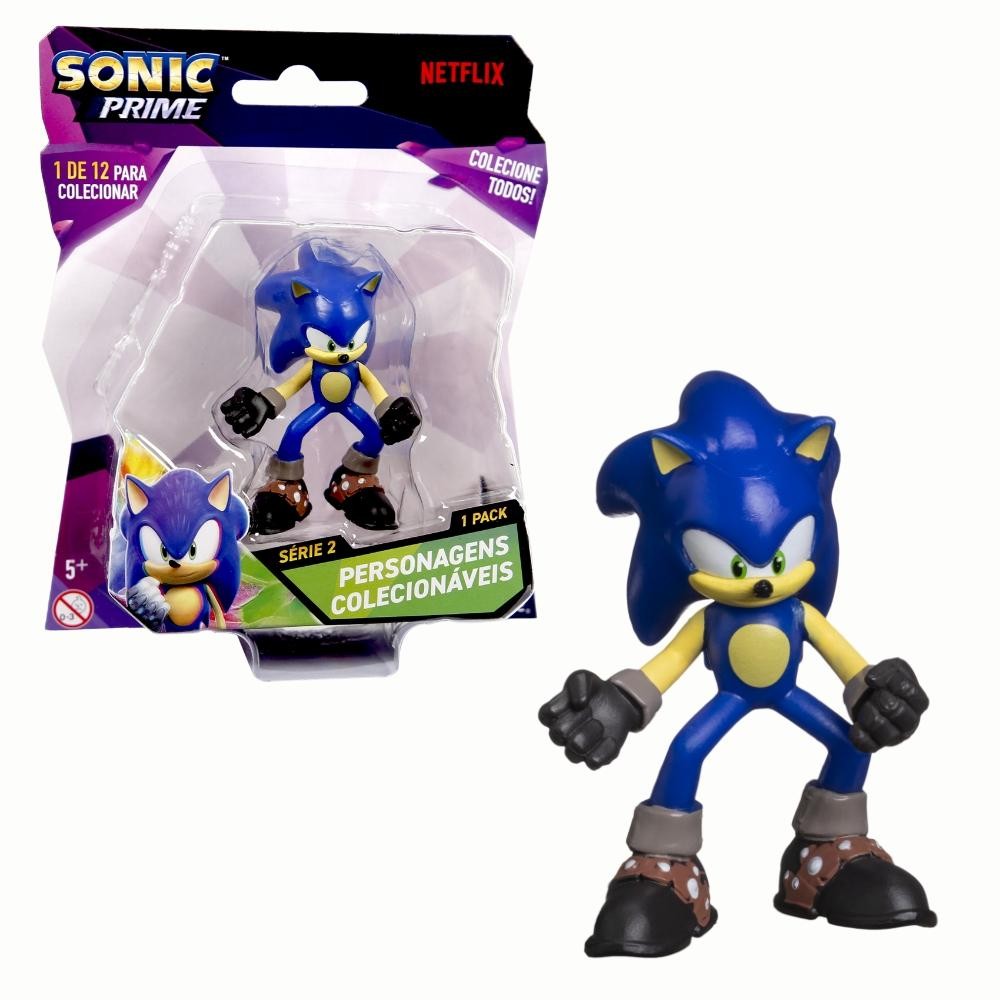 Boneco Colecionável 6,5cm Sonic Prime - Sonic Moderno | Shopee Brasil