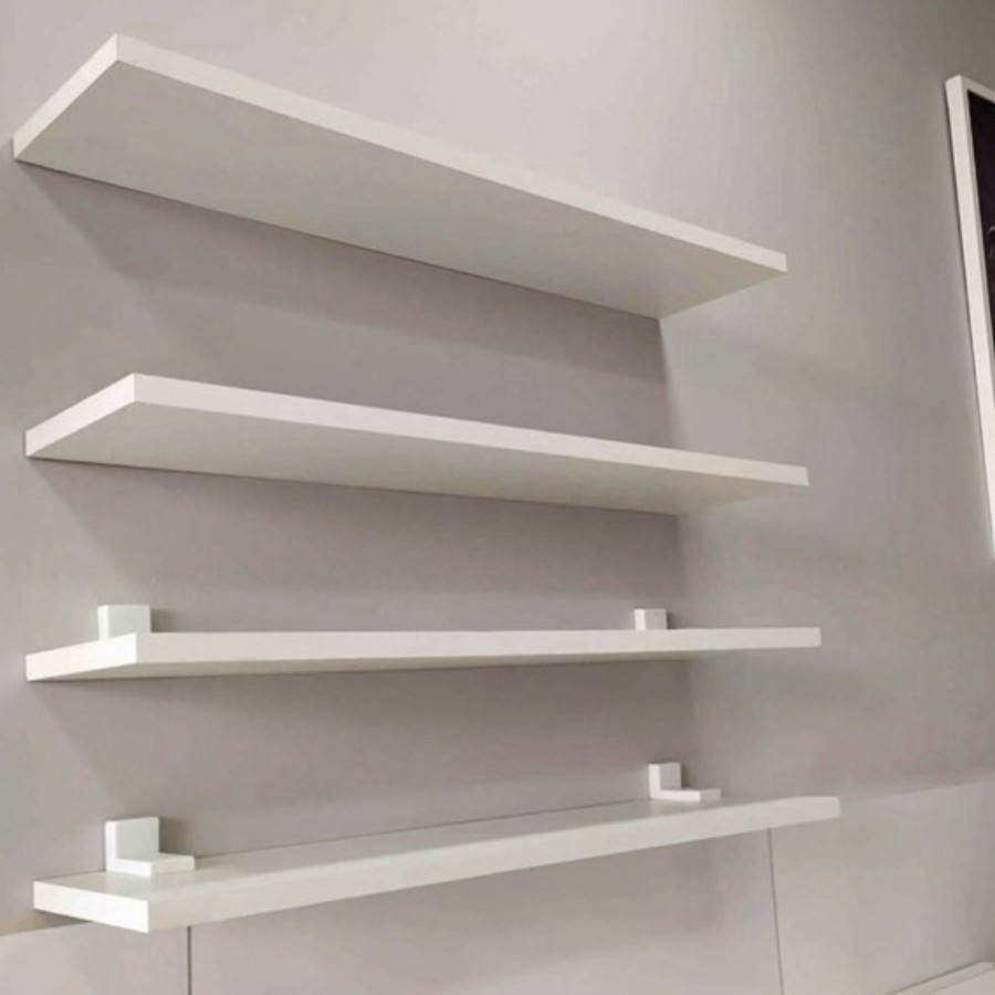 Kit 4 Prateleiras Parede Branca Madeira Mdf