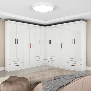 Closet Casal Duplo Lu 12 Portas 8 Gavetas