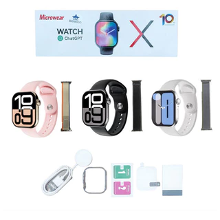 Smartwatch W10 46 mm Series 10 2025 Ip68 2 Pulseira Capa Pelicula Relogio Microwear Original