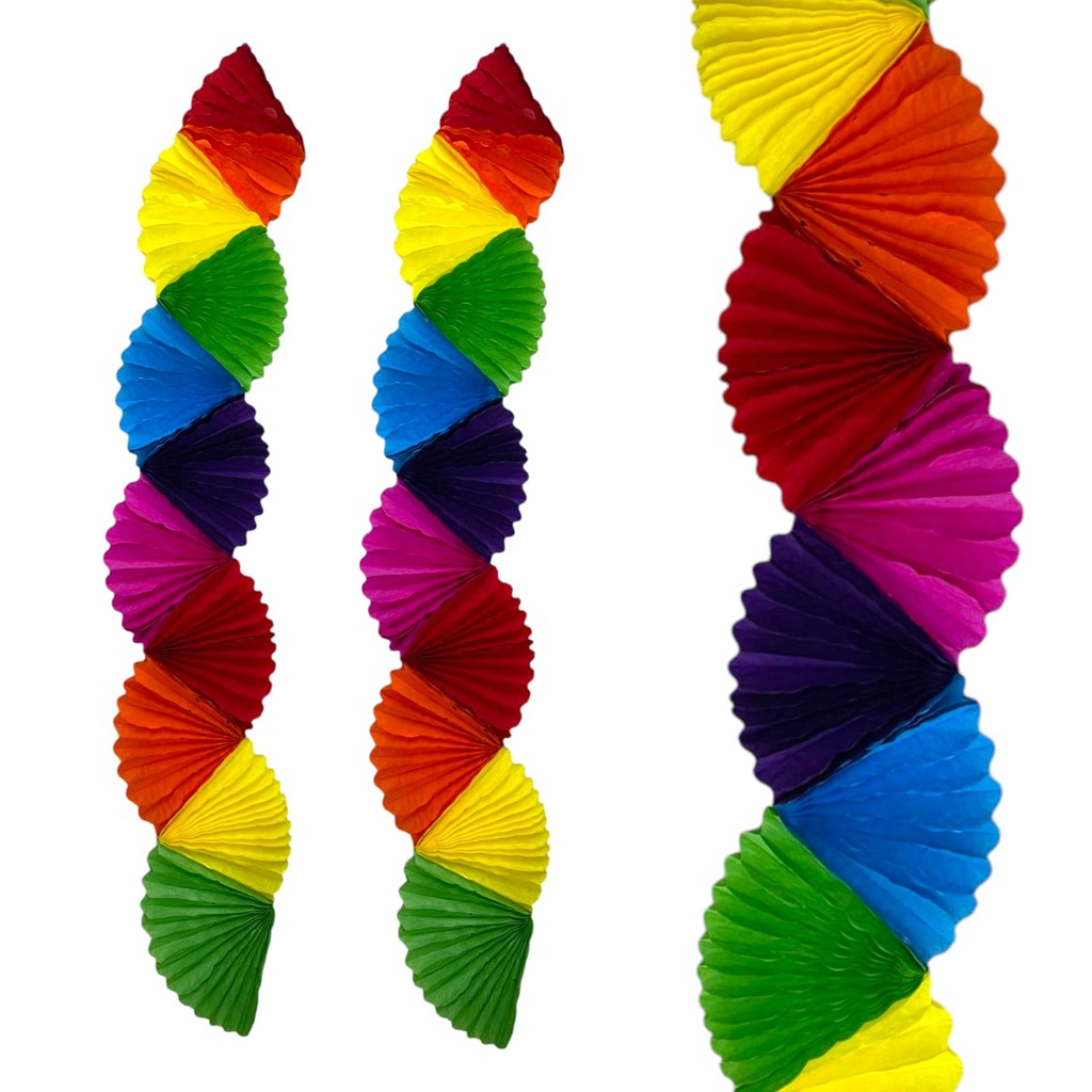Enfeite Leque de Ondas Junino - Decoração Festa Junina (2mt Comp x 18cm Larg) Ref- 4661