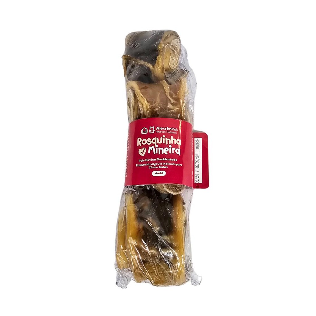 Rosquinha Mineira Pele Bovina Mordedor Natural para Cães 4 unid - Alecrim Pet