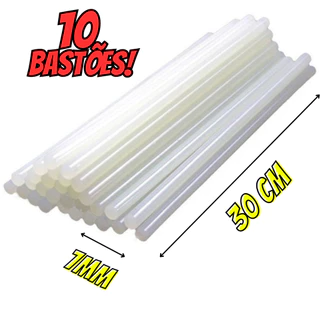 80 Bastões de Cola Quente fina Transparente 7,0mm