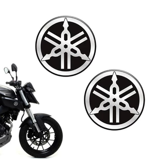 Par De Emblemas Logo Yamaha Moto Tanque 55mm Resinado