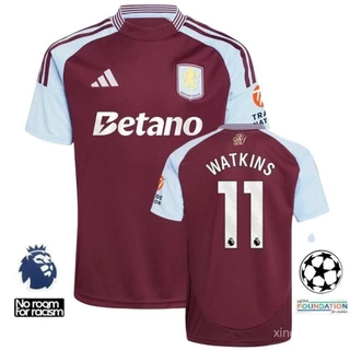 Fãs Edição 2024/25 Aston Villa Home Football Jersey E Shiirt S-4XL, Pode Adicionar Seu Nome Número