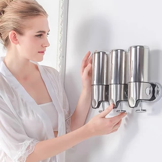 3 em 1 Dispensador Manual de Sabonete Líquido/Shampoo/Multifuncional Suporte Parede Para Banheiro/Cozinha