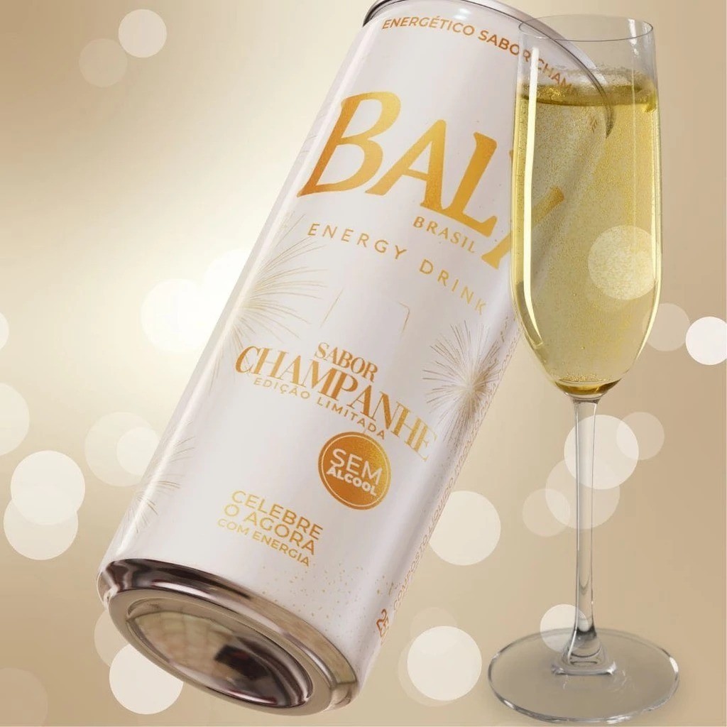 2 Energético Baly Energy Drink Lata 250ml Champanhe Sem Álcool Edição ...