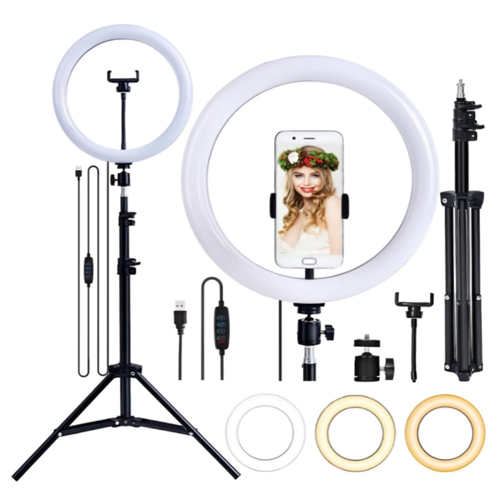 Iluminador Ring Light 10 Polegadas Com Tripé De 2.10 Metro
