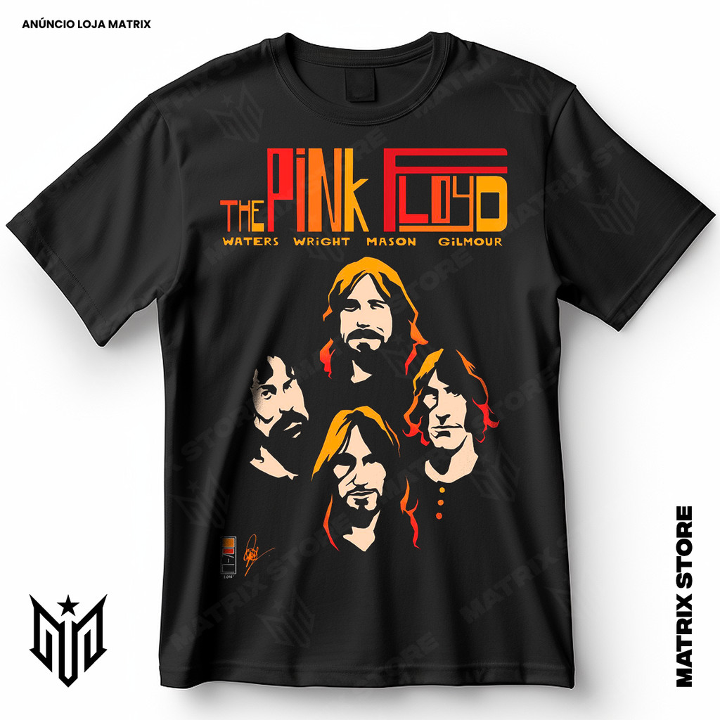 Camisa Pink Floyd Integrantes Waters Wright Mason Gilmour Blusa ...