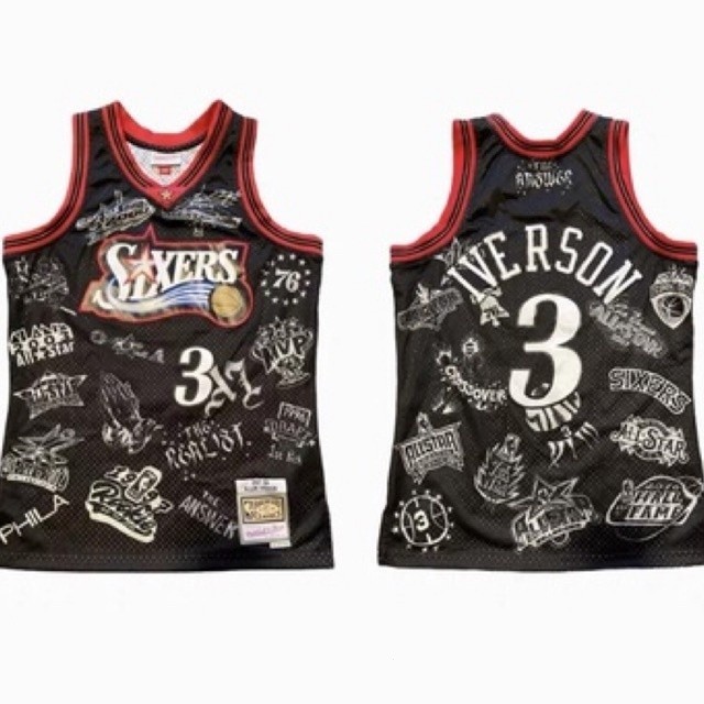 SIXERS IVERSON nba de basquete de alta qualidade T-shirt