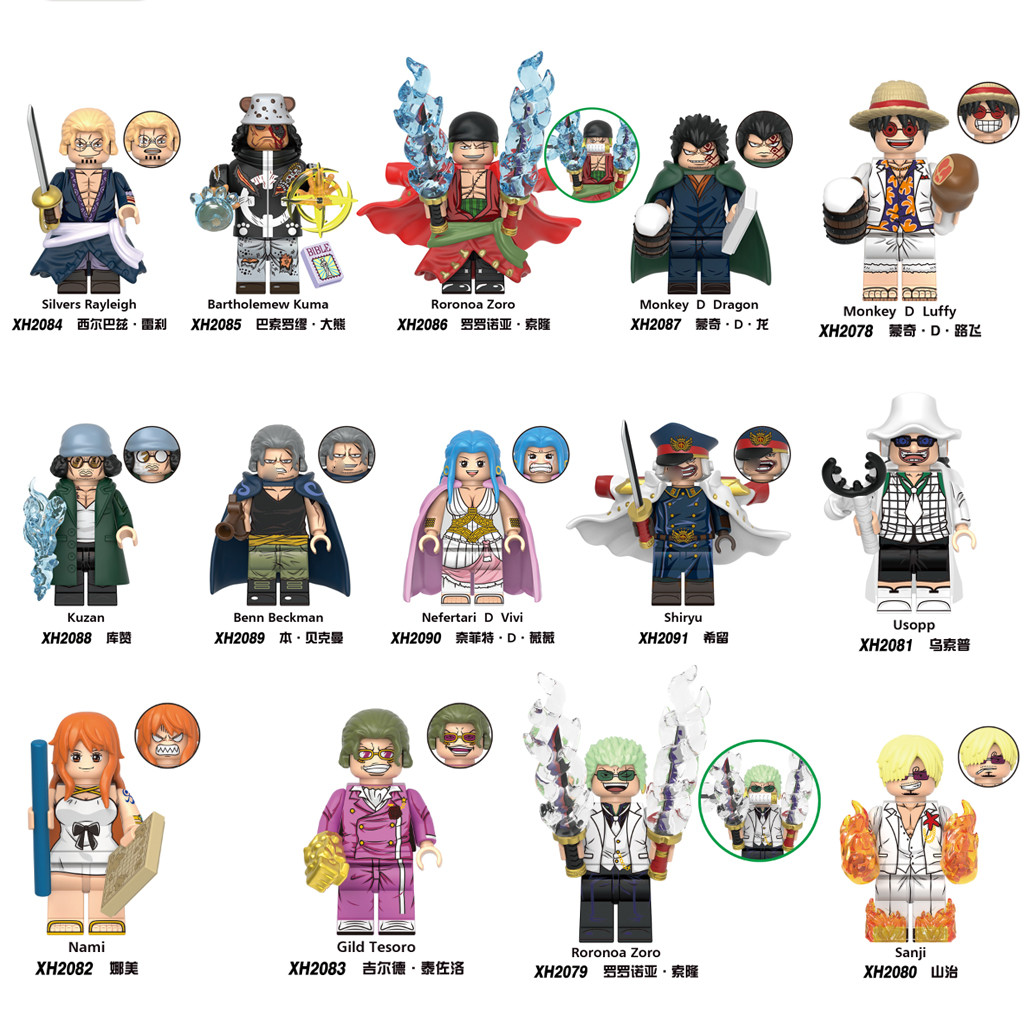 Luffy One Piece Building Tesoro Blocks Usopp Figuras Zoro Toy ...