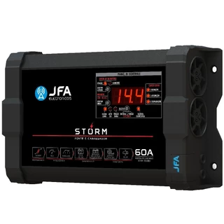 Fonte JFA Storm 60A Bivolt Carregadora Bateria Para Som Automotivo Trio Paredão Festa Show