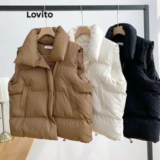 Lovito Casaco Casual de bolso liso para mulheres LNL99574 em Promoção na Shopee Lovito Casaco Casual de bolso liso para mulheres LNL99574