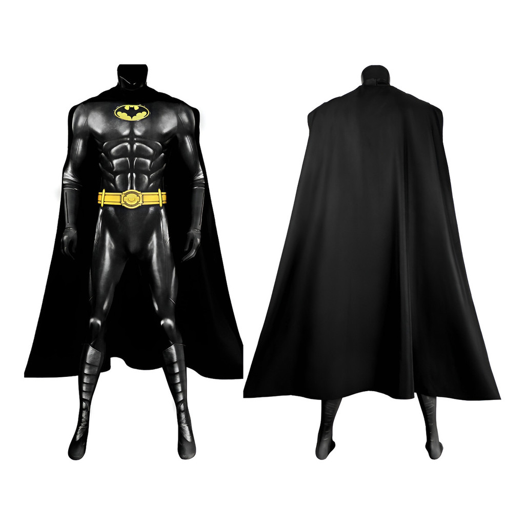 Fantasia Clássico Michael Keaton Cosplay Traje Luxo Com Capa