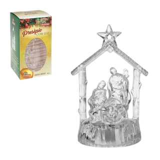 Presépio de Natal em Acrílico com Luz LED, 6 cm x 10,5 cm