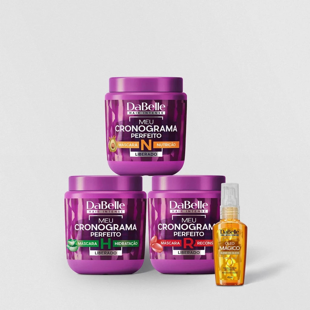 DaBelle Kit 4 Produtos com Óleo Mágico Blend - Meu Cronograma Perfeito