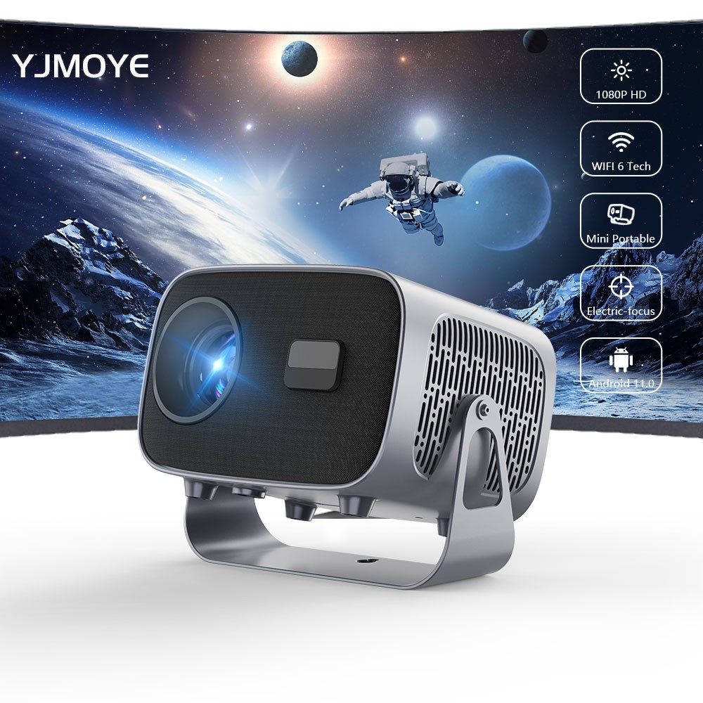 Projetor Inteligente Portátil 4K WiFi Android 11.0 HD 1080P, Compatível ...
