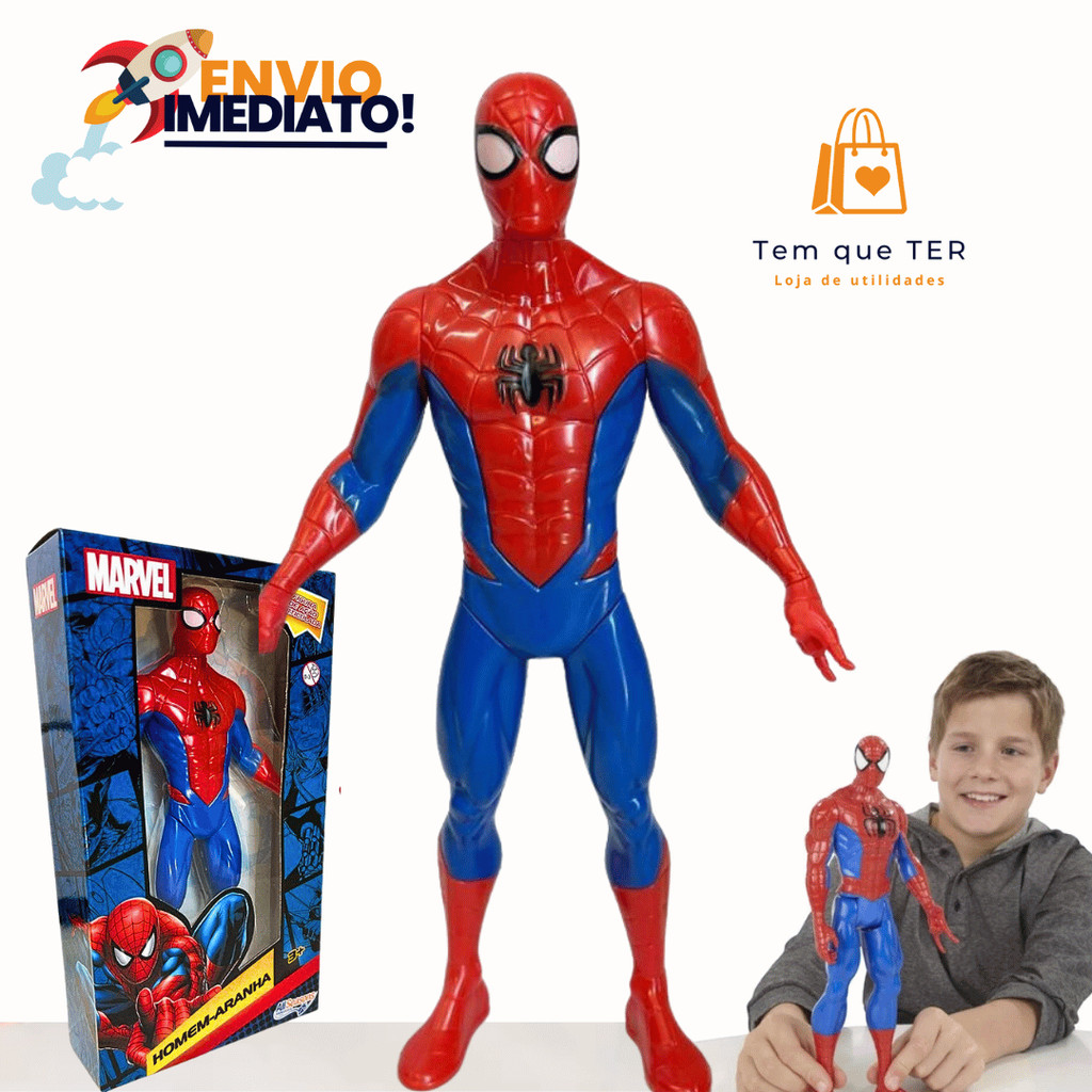 Brinquedo Boneco Homem Aranha Vingadores Semi Articulado Grande 22cm ...