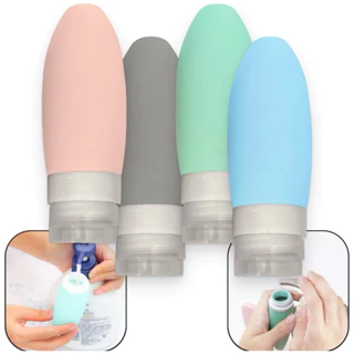 Kit Viagem 4 Frascos Silicone Pote 90ml Porta Creme Shampoo Perfume Loção Corporal Sabonete Líquido em Oferta na Shopee