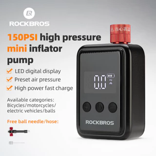 ROCKBROS Mini Bomba E-Com Medidor 150PSI AV/FV Carregamento Rápido Liga De Alumínio Bicicleta Pequena De Ar Elétrica Ace