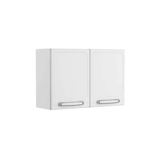 Armário Aéreo Organizador Para Cozinha 2 Portas Com Puxadores 1 Prateleira Evidence Branco em Oferta na Shopee