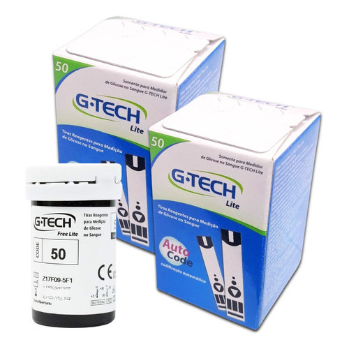 Kit Com 100 Tiras Reagentes G-tech Lite Fita de teste (2 Caixas Com 50 ...