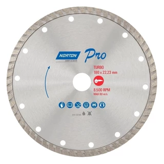 Disco de Corte Norton Diamantado Pro Turbo 180X22,2mm em Oferta na Shopee