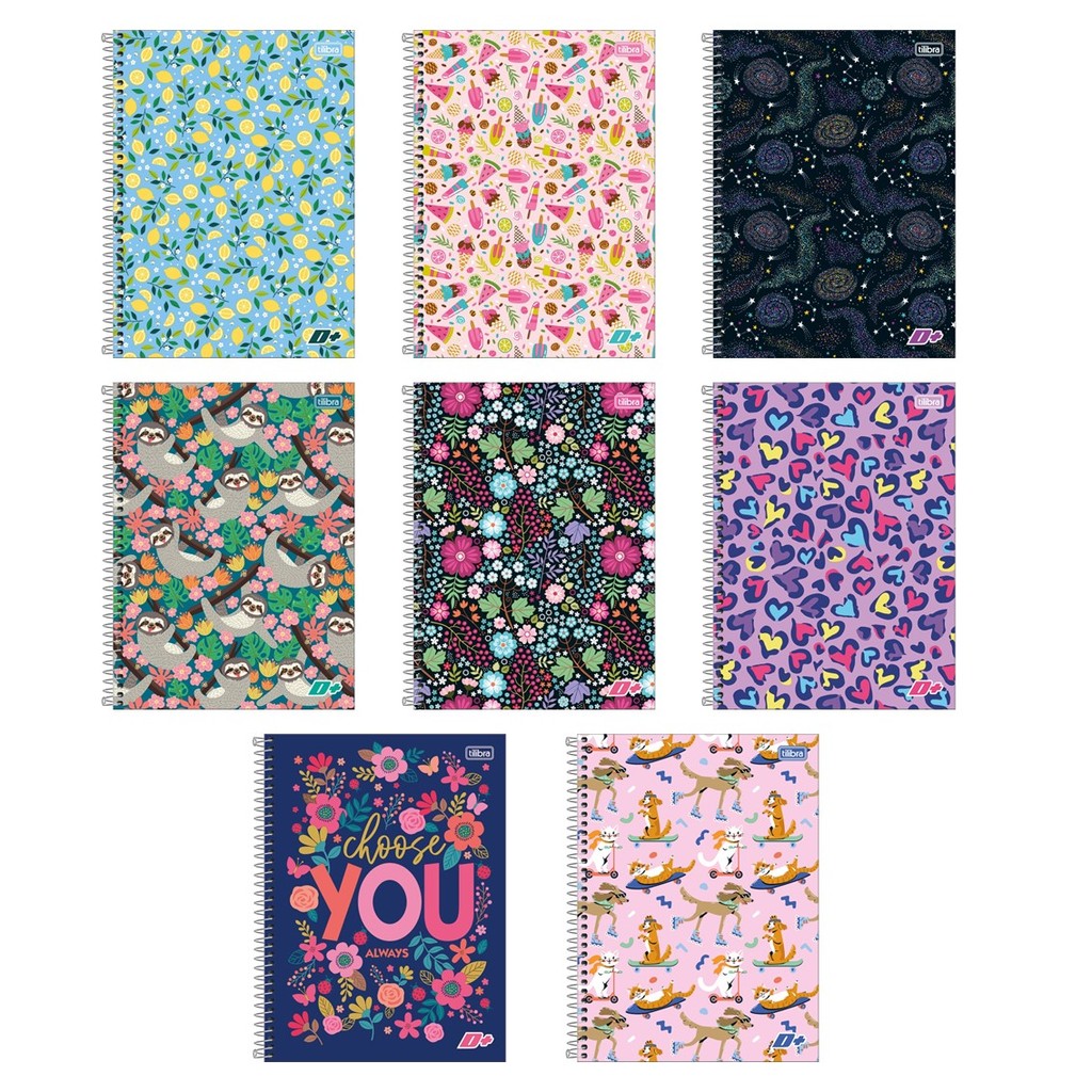 Caderno Universitário 10 Matérias D+ Feminino 200 folhas Tilibra ...