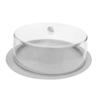  Boleira Redondo Cinza Com Tampa Acrílica Transparente – Armazenar o bolo, Torta