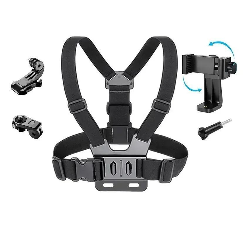 KIT Suporte Cinta Peitoral Com Adaptador Para Celular E Gopro | Shopee ...