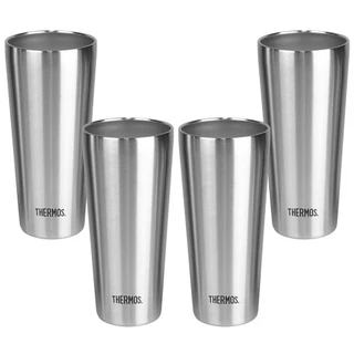 Kit 04 Copos Térmicos Thermos Dublin 400ml Aço Inox Vácuo